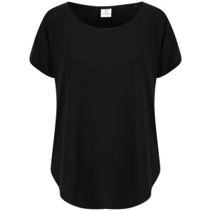 Tombo Dámske športové tričko so spustenými ramenami - Čierna | M #5430474