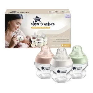 Tommee Tippee Closer To Nature Anti-colic Baby Bottles Set dojčenská fľaša Slow Flow 0m+ 3x150 ml