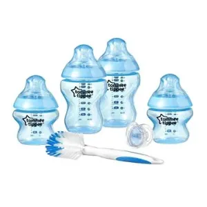 TOMMEE TIPPEE Súprava dojčenských fľaštičiek C2N s kefou - sivá