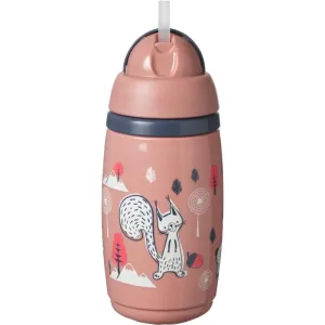 Tommee Tippee Superstar Insulated Straw hrnček s rúrkou pre deti 12m+ Pink 266 ml