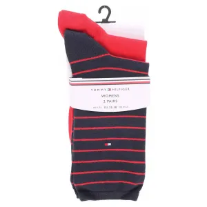 Tommy Hilfiger WOMEN SOCK 2P SMALL STRIPE Dámske ponožky, červená, veľkosť #409526