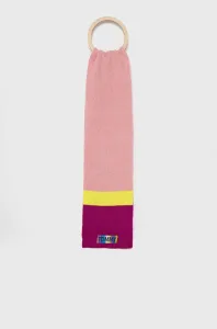 Detská šatka zo zmesi vlny Tommy Hilfiger ružová farba, vzorovaná