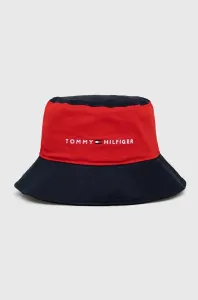 Detský bavlnený klobúk Tommy Hilfiger červená farba, bavlnený