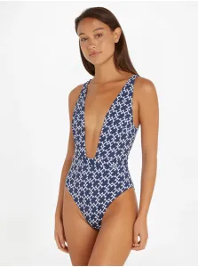 Dark blue Women's Patterned One Piece Swimwear Tommy Hilfiger Underw - Women #5767241