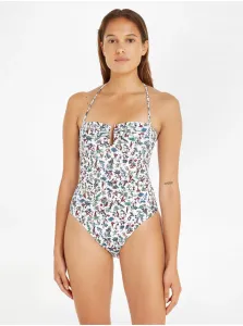 White Women's Floral One Piece Swimwear Tommy Hilfiger Underwear - Women #6424329