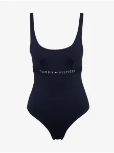 Tmavomodré dámske jednodielne plavky Tommy Hilfiger Underwear