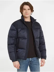 Tmavomodrá pánska zimná prešívaná bunda Tommy Hilfiger New York Monogram Puffer Jacket