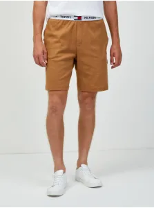 Pyžamové šortky Tommy Hilfiger pánske, hnedá farba, jednofarebná #632649