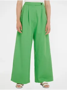 Light green women's wide trousers with linen Tommy Hilfiger - Ladies #6068152