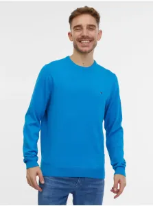 Modrý pánsky sveter s prímesou kašmíru Tommy Hilfiger
