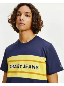 Tommy Jeans TJM Stripe Colorblock Tee Tričko Modrá