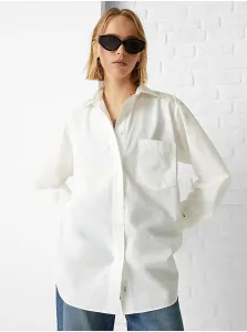 White Ladies Oversize Shirt with Embroidery Tommy Hilfiger - Women #5543087