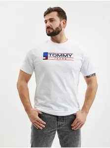 Tričká s krátkym rukávom pre mužov Tommy Jeans - biela #1525399
