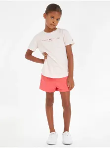 Sada dievčenského trička a kraťasov v ružovej farbe Tommy Hilfiger