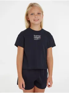 Detské bavlnené tričko Tommy Hilfiger čierna farba #6069264