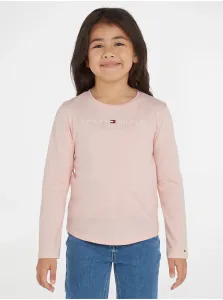 Detská bavlnená košeľa s dlhým rukávom Tommy Hilfiger ružová farba #7947192
