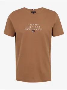 Svetlohnedé pánske tričko Tommy Hilfiger