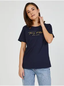 Tmavomodré dámske tričko Tommy Hilfiger #614595