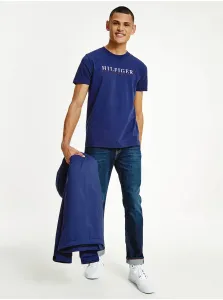Dark blue men's T-shirt with Tommy Hilfiger inscription - Men's