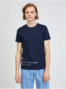 Tmavomodré pánske tričko Tommy Hilfiger - pánske