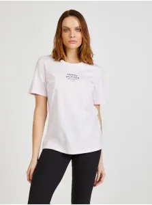 Svetloružové dámske tričko s potlačou Tommy Hilfiger