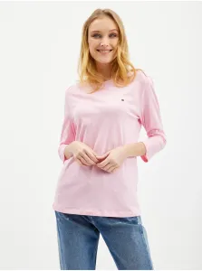 Pink Women's T-Shirt with three-quarter sleeves Tommy Hilfiger - Women #5166191