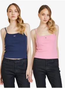 Sada dvoch dámskych tielok v ružovej a tmavomodrej farbe Tommy Jeans