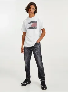 White Men's T-Shirt with Printed Tommy Jeans - Men