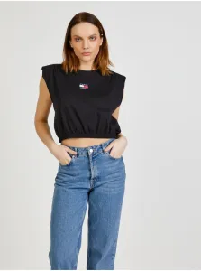 Black Womens Cropped T-Shirt Tommy Jeans - Women #716820