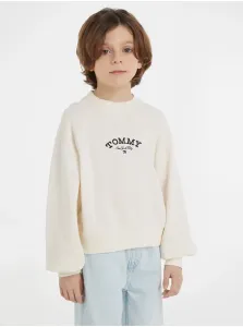 Detská mikina Tommy Hilfiger biela farba, s nášivkou