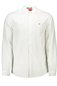 Bavlnená košeľa Tommy Jeans pánska, biela farba, regular, s klasickým golierom #5454982