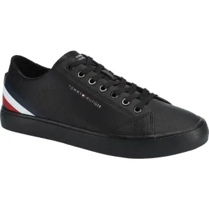 Tommy Hilfiger VULC CORE LOW LTH STRIPES Pánska tenisová obuv, čierna, veľkosť #7946904