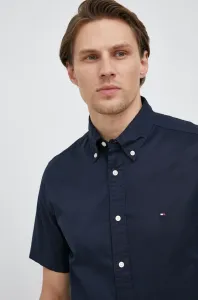Bavlnená košeľa Tommy Hilfiger pánska, tmavomodrá farba, regular, s golierom button-down #7978389