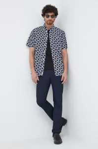 Bavlnená košeľa Tommy Hilfiger pánska, tmavomodrá farba, regular, s golierom button-down #8676544