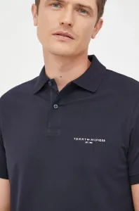 Bavlnené polo tričko Tommy Hilfiger tmavomodrá farba, s potlačou