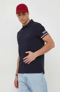 Bavlnené polo tričko Tommy Hilfiger tmavomodrá farba, vzorované #8736515