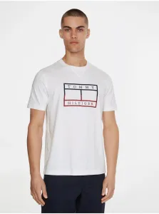 Bavlnené tričko Tommy Hilfiger biela farba, s nášivkou #245124