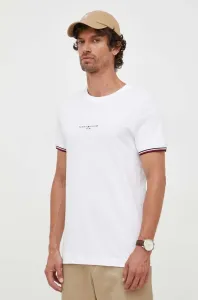 Bavlnené tričko Tommy Hilfiger biela farba, s nášivkou