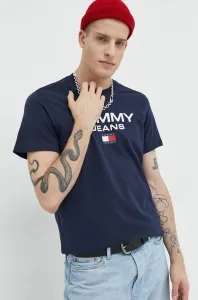 Bavlnené tričko Tommy Jeans tmavomodrá farba, s potlačou #4230174