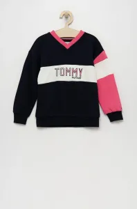 Detská mikina Tommy Hilfiger tmavomodrá farba, s nášivkou #247065