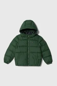 Detská páperová bunda Tommy Hilfiger zelená farba