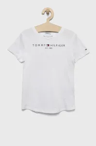 Detské bavlnené tričko Tommy Hilfiger biela farba, KG0KG06585
