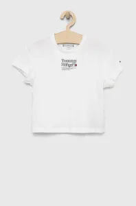 Detské bavlnené tričko Tommy Hilfiger biela farba
