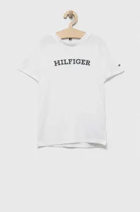 Detské bavlnené tričko Tommy Hilfiger biela farba, s potlačou #8920018