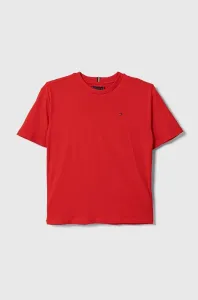 Detské bavlnené tričko Tommy Hilfiger červená farba, jednofarebný #8764237