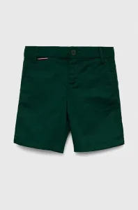 Detské krátke nohavice Tommy Hilfiger zelená farba, nastaviteľný pás #7523306
