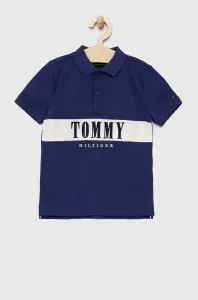 Detské polo tričko Tommy Hilfiger tmavomodrá farba, s nášivkou