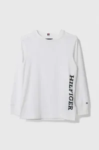 Detské tričko s dlhým rukávom Tommy Hilfiger biela farba, s potlačou #8921366