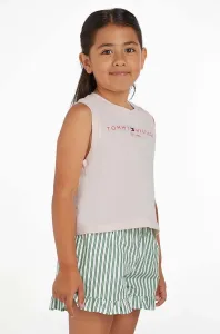 Detský bavlnený top Tommy Hilfiger ružová farba