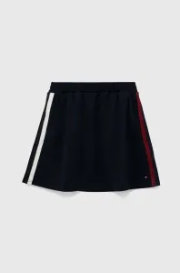 Dievčenská sukňa Tommy Hilfiger tmavomodrá farba, mini, áčkový strih